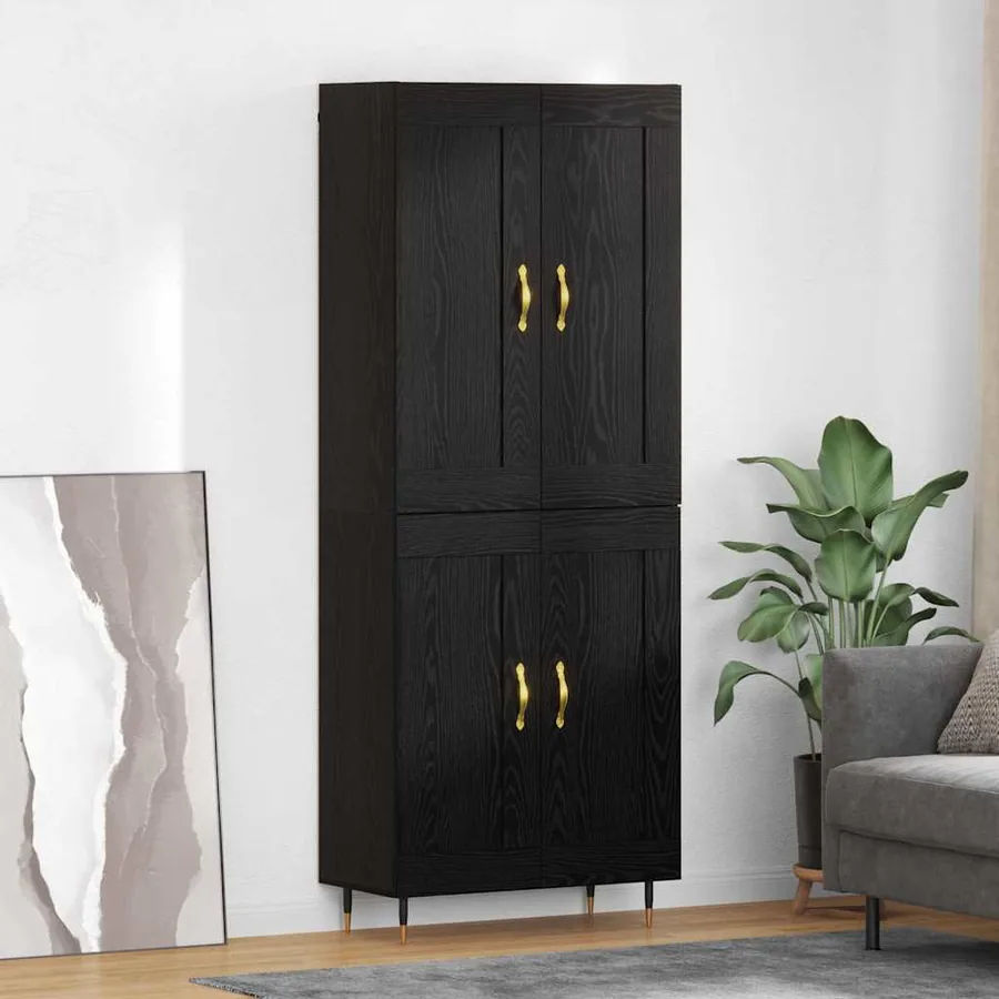Haut Armoire Chêne noir 69,5 x 34 x 90 cm Bois d'ingénierie