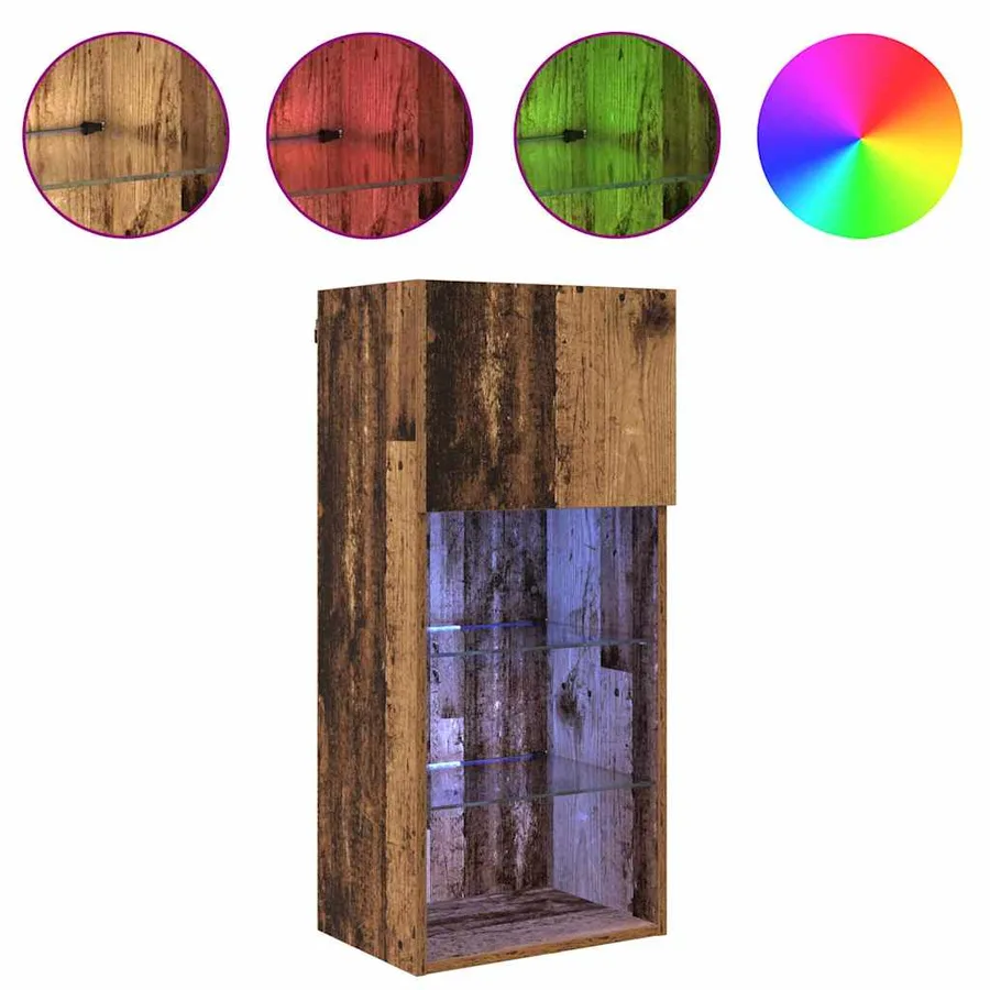 Meuble TV mural Bois ancien 40,5 x 30 x 90 cm Bois d'ingénierie - 4
