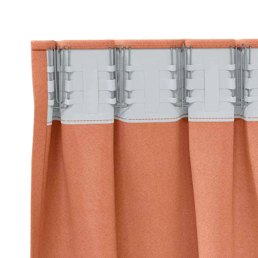 Rideaux occultants avec anneaux 2 pcs Couleur terre cuite - 5