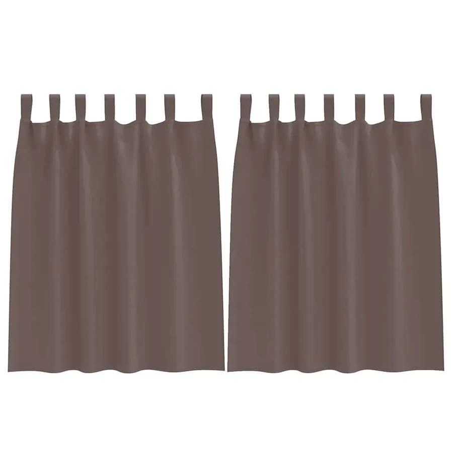 Rideaux occultants avec anneaux 2 pcs Marron foncé 140 x 140 cm - 2