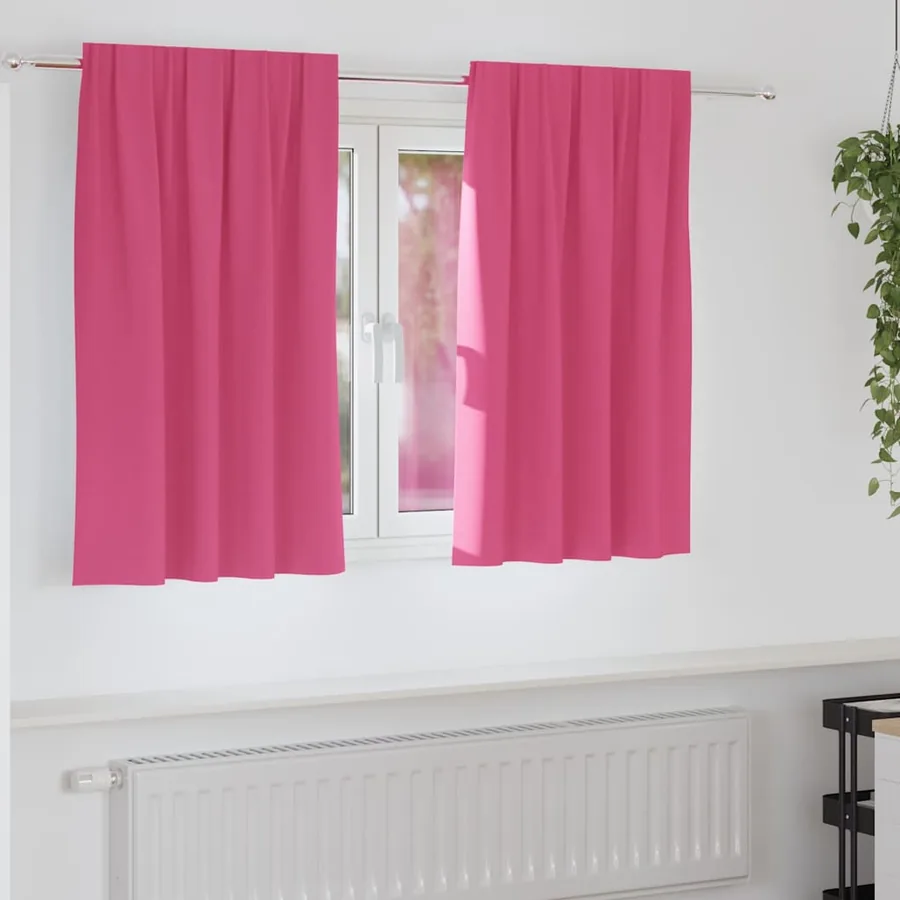 Rideaux occultants avec anneaux 2 pcs Rose vif 140 x 140 cm
