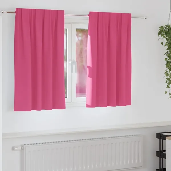 Rideaux occultants avec anneaux 2 pcs Rose vif 140 x 140 cm