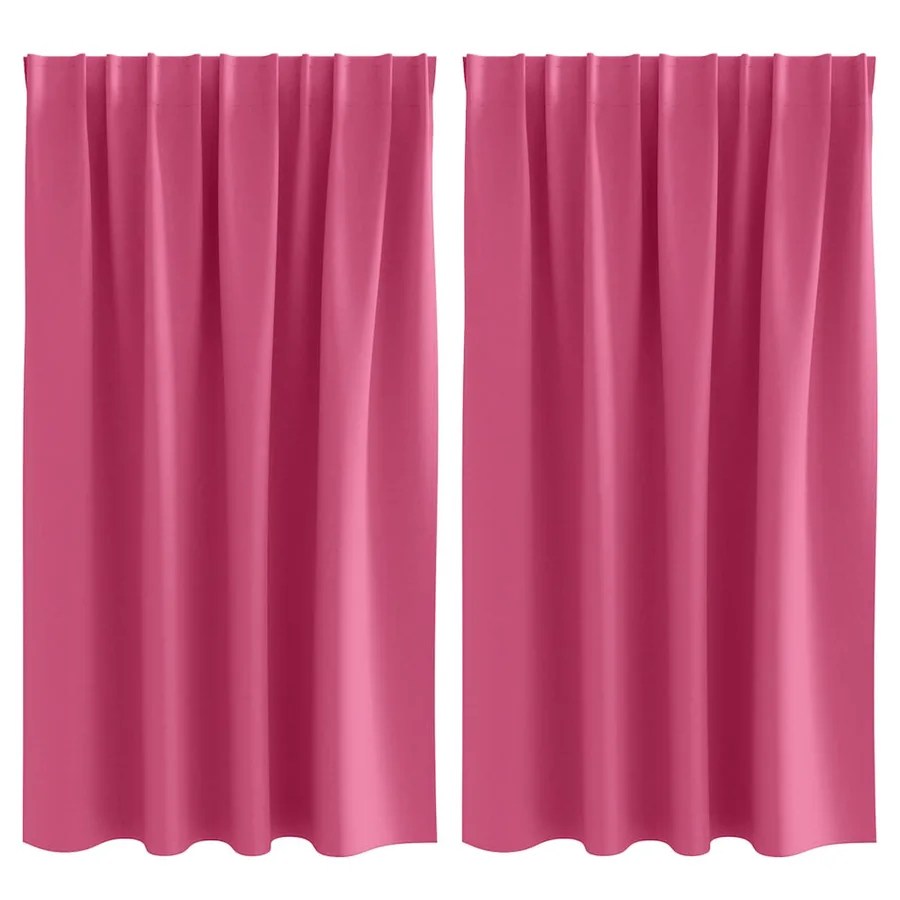 Rideaux occultants avec anneaux 2 pcs Rose vif 140 x 140 cm - 2