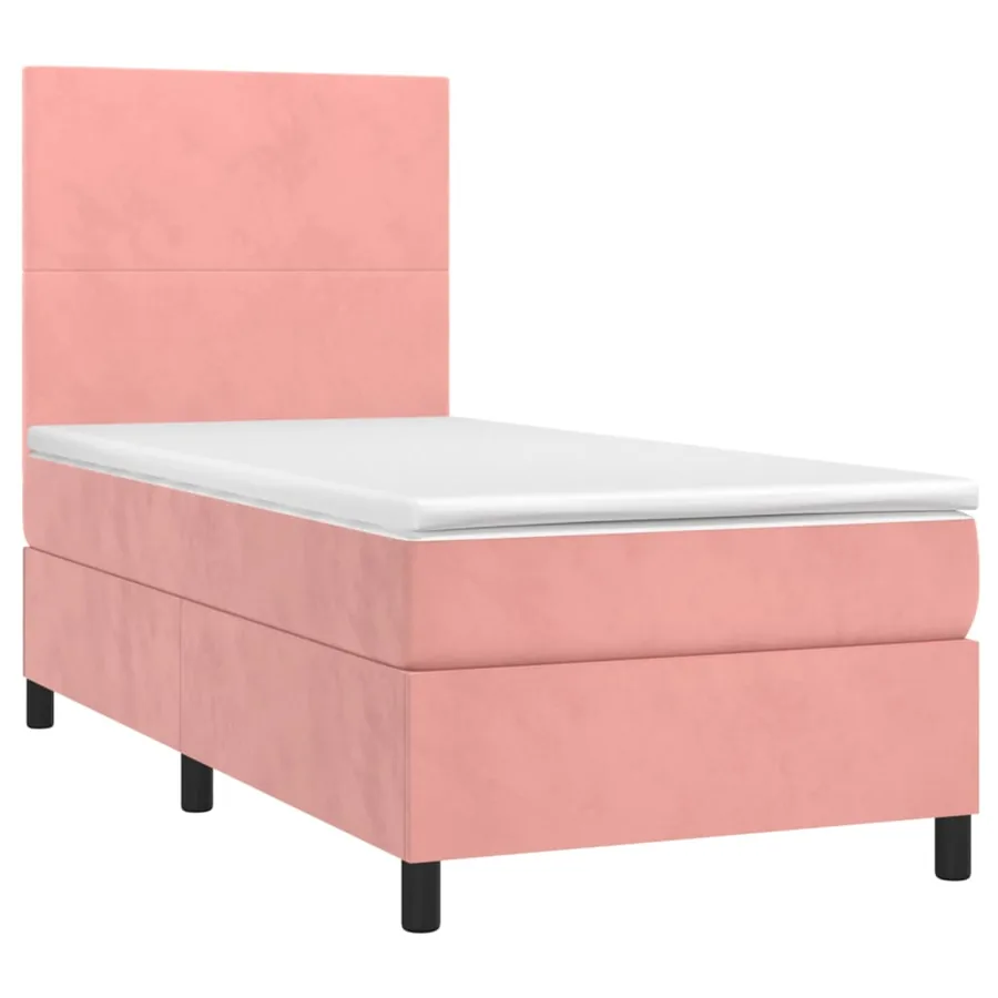 Sommier à lattes de lit et matelas LED Rose 100x200 cm Velours - 3