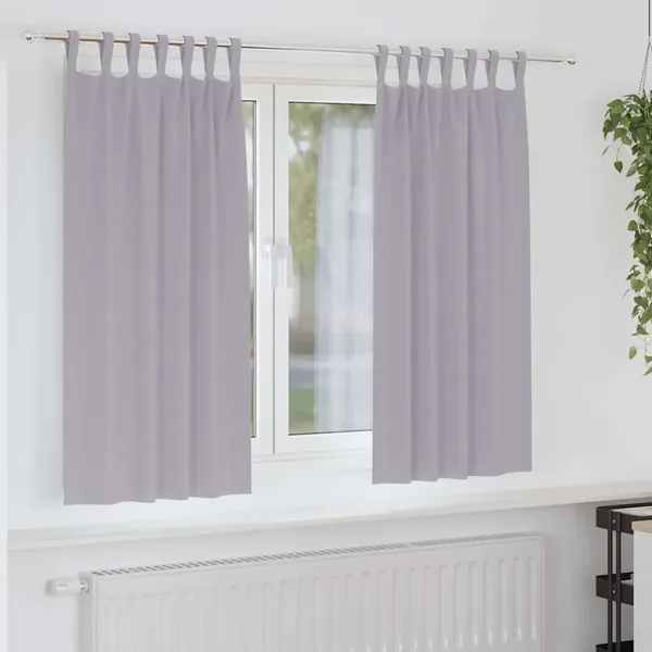 Rideaux occultants avec anneaux 2 pcs Gris métal 175 x 140 cm
