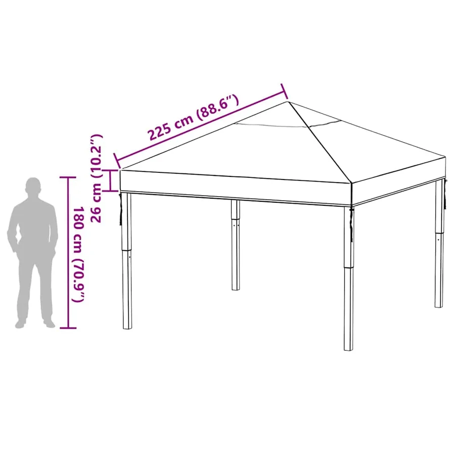 Remplacement de housse de gazebo 300 x 300 x 26 cm Transparent - 10