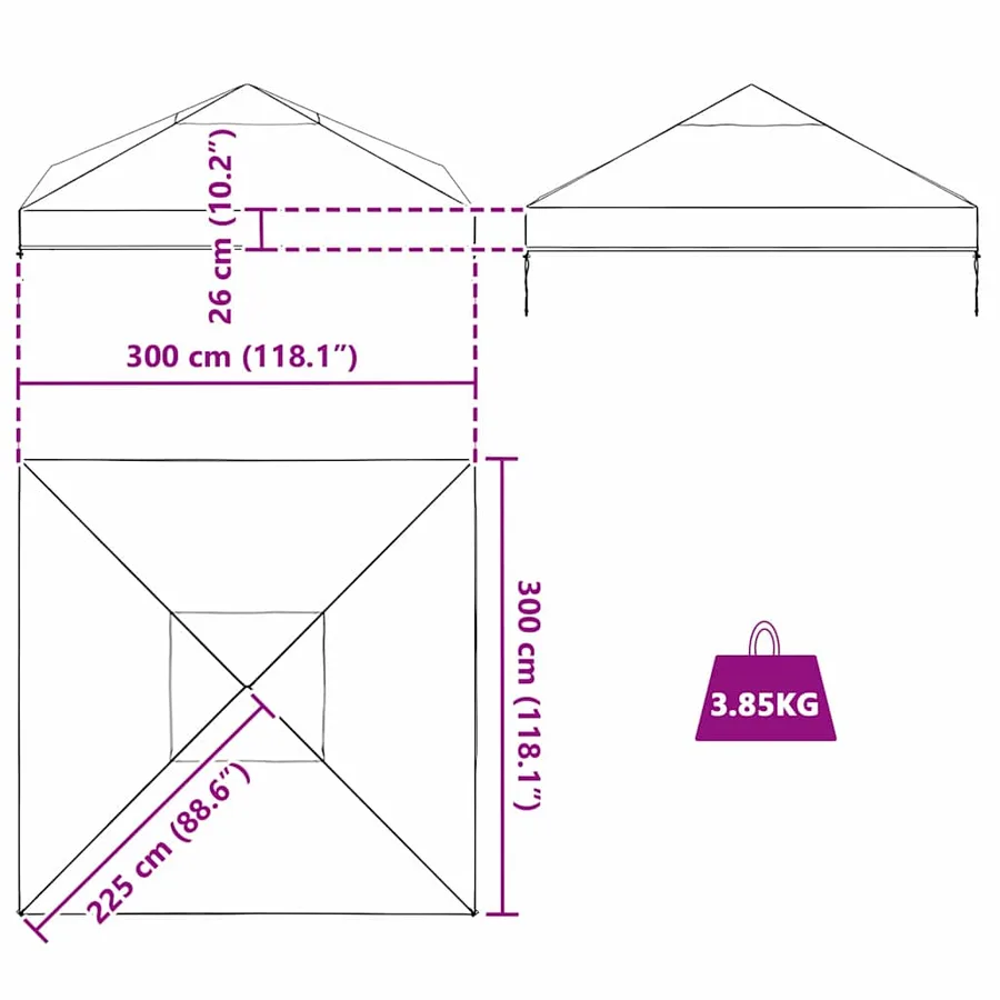 Remplacement de housse de gazebo 300 x 300 x 26 cm Transparent - 9