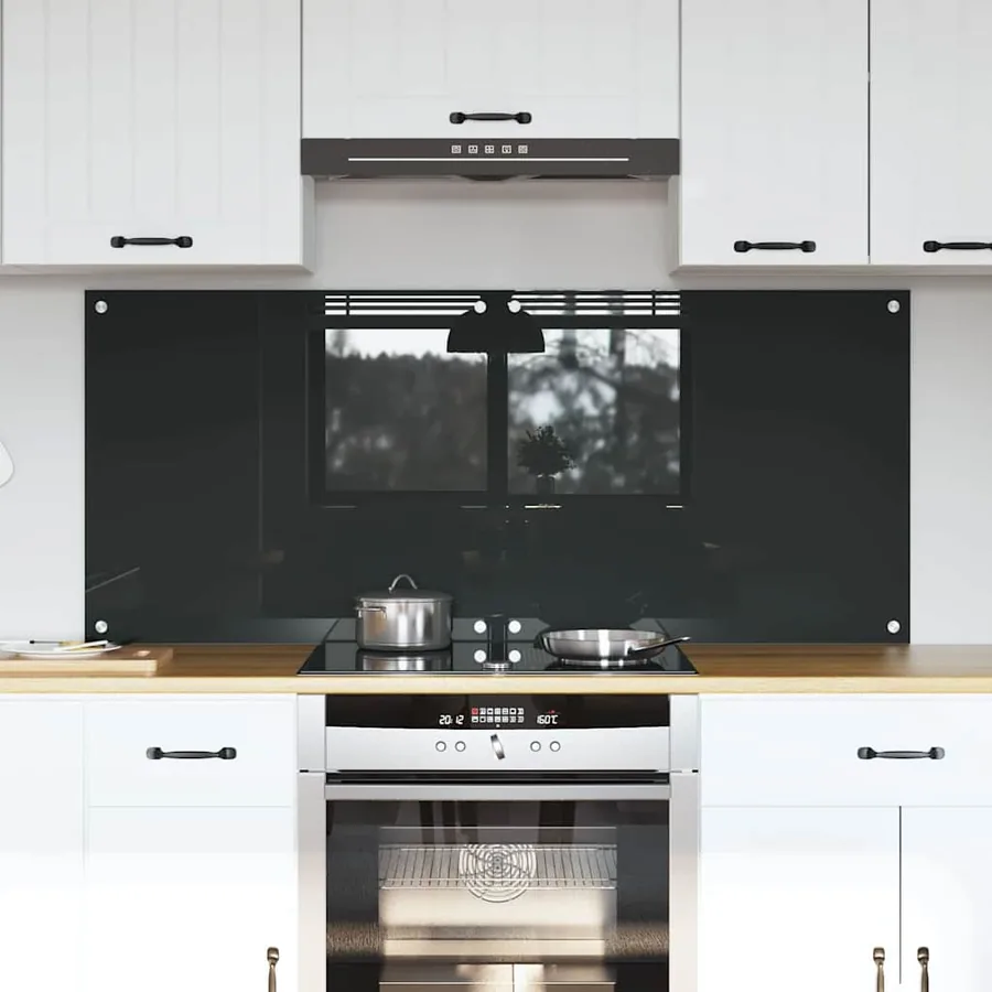 Crédence de cuisine 2 pcs Gris foncé 70 x 60 cm verre trempé