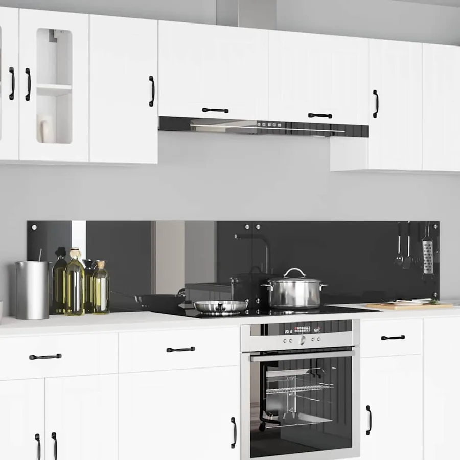 Crédence de cuisine 2 pcs Gris foncé 110 x 40 cm verre trempé