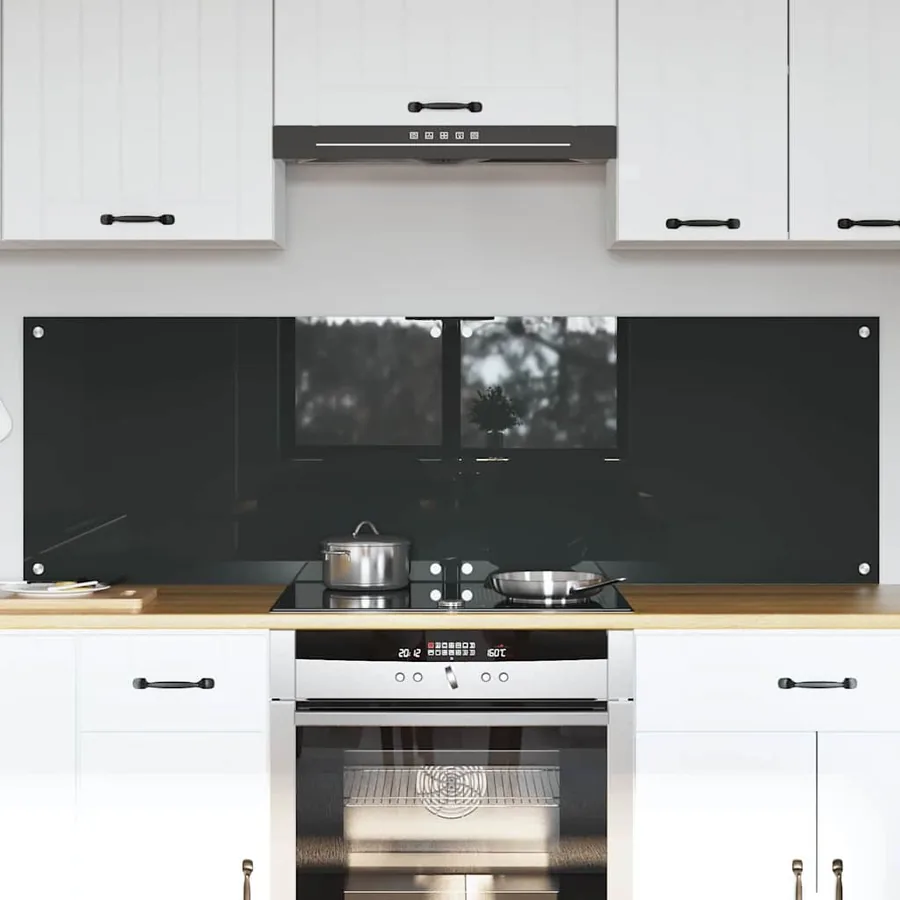 Crédence de cuisine 2 pcs Gris foncé 80 x 50 cm verre trempé
