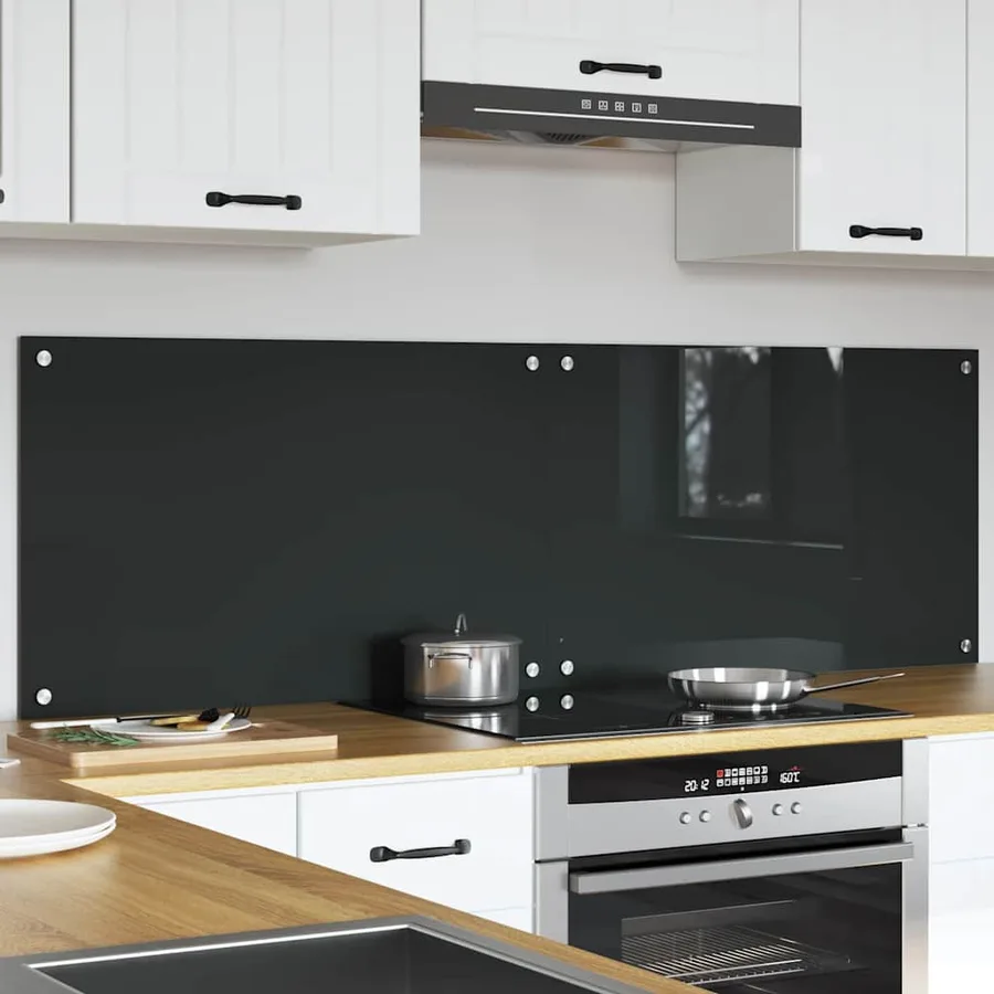 Crédence de cuisine 2 pcs Gris foncé 80 x 50 cm verre trempé - 3