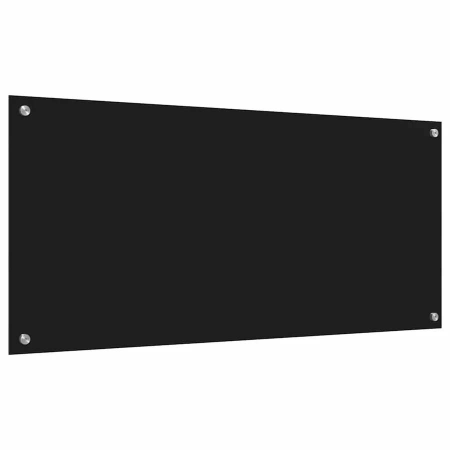 Crédence de cuisine 2 pcs Noir 110 x 50 cm verre trempé - 6