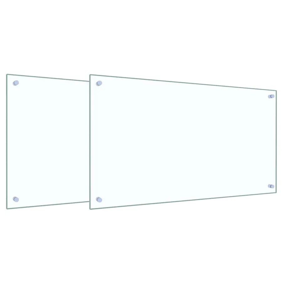 Crédence de cuisine 2 pcs Transparent 90 x 50 cm verre trempé - 2