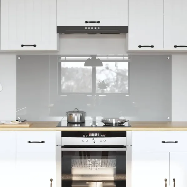Crédence de cuisine 2 pcs Gris clair 70 x 60 cm verre trempé