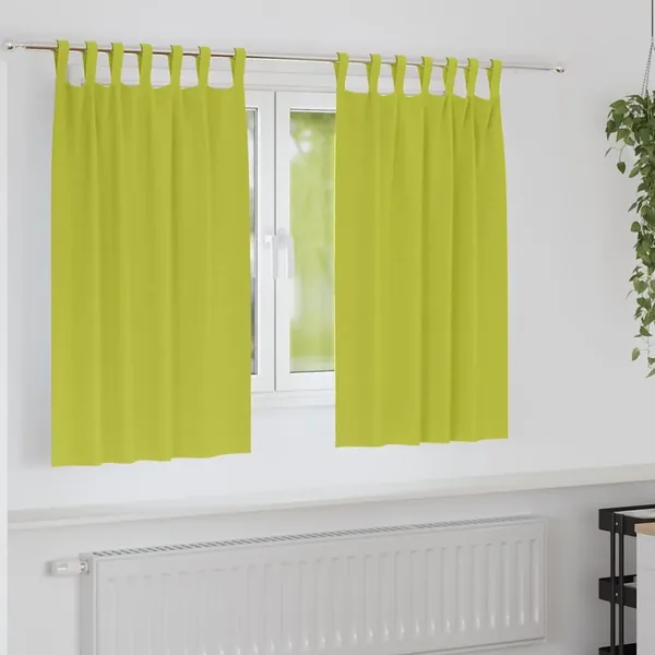 Rideaux occultants avec anneaux 2 pcs Vert 140 x 140 cm