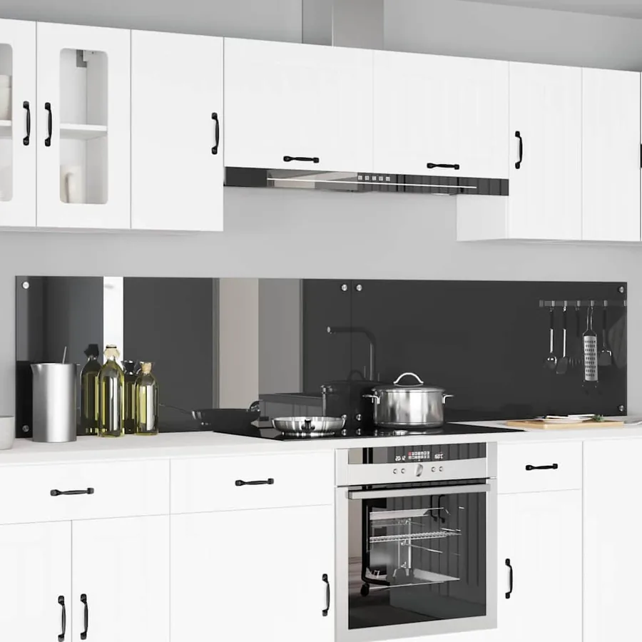 Crédence de cuisine 2 pcs Gris foncé 120 x 50 cm verre trempé