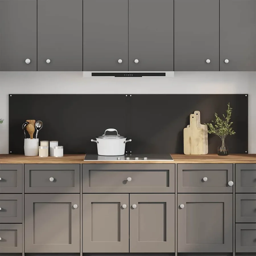 Crédence de cuisine 2 pcs Noir 100 x 50 cm verre trempé
