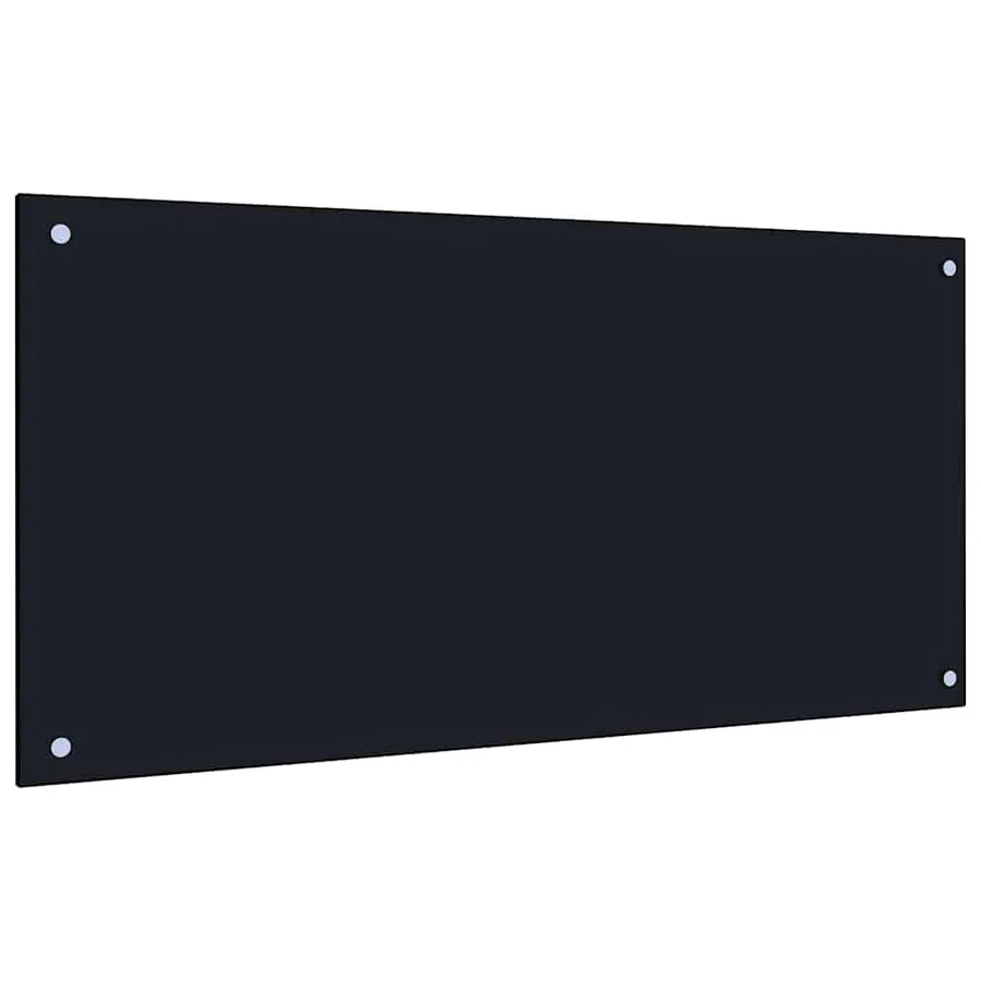 Crédence de cuisine 2 pcs Noir 100 x 50 cm verre trempé - 3