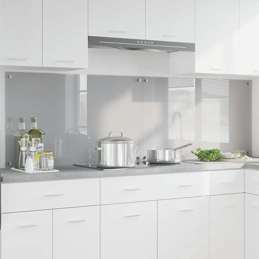 Crédence de cuisine 2 pcs Gris clair 100 x 60 cm verre trempé