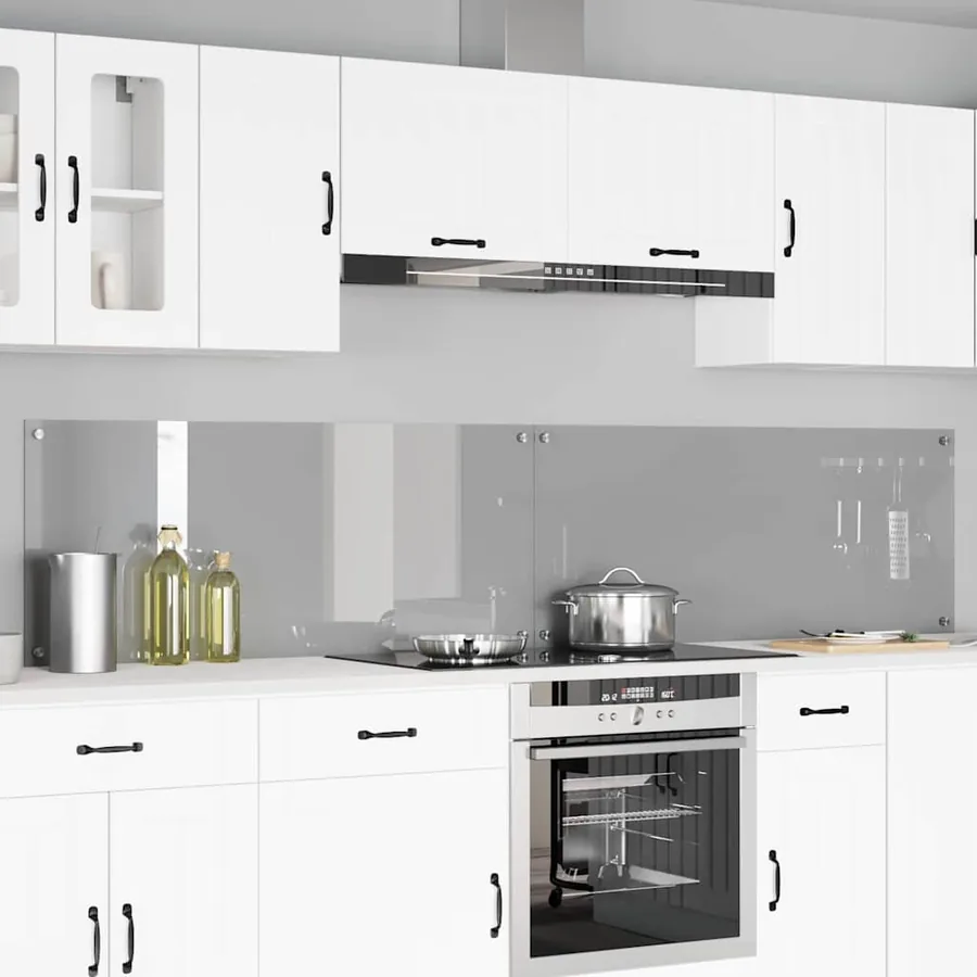 Crédence de cuisine 2 pcs Gris clair 120 x 50 cm verre trempé