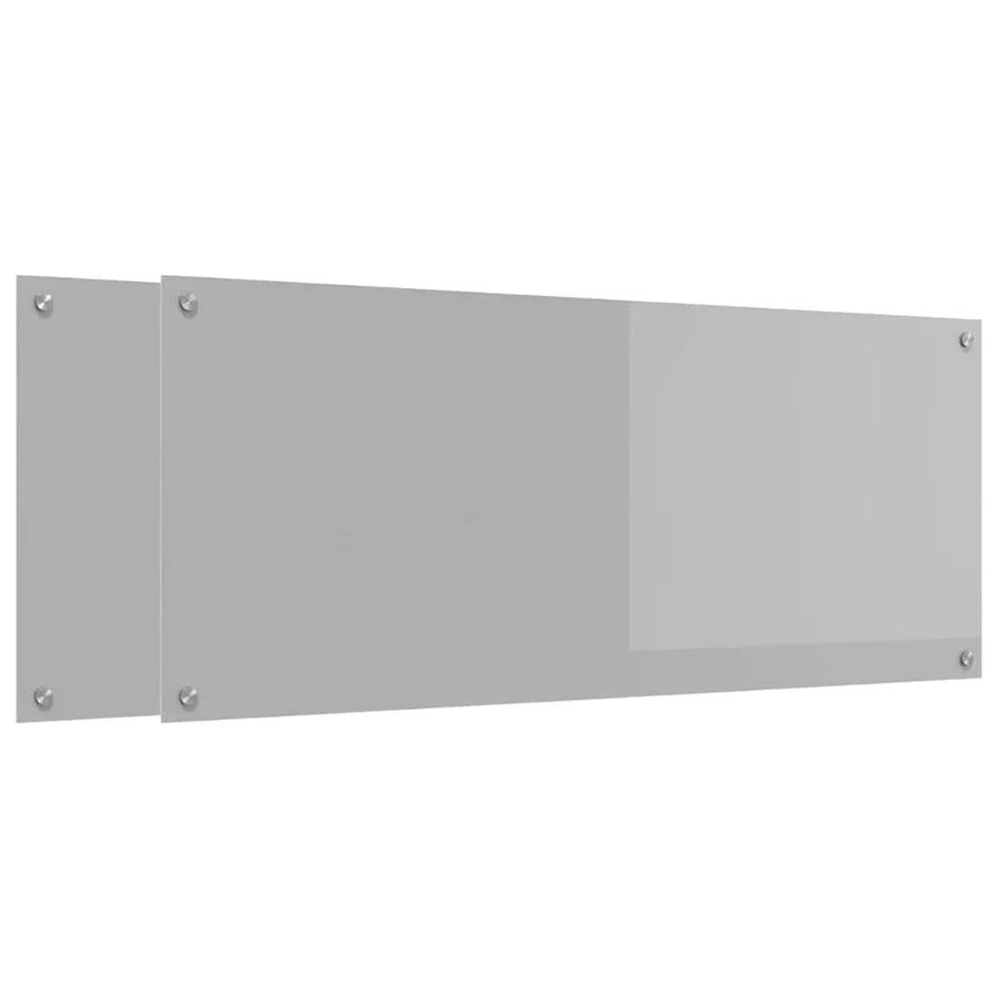 Crédence de cuisine 2 pcs Gris clair 120 x 50 cm verre trempé - 2