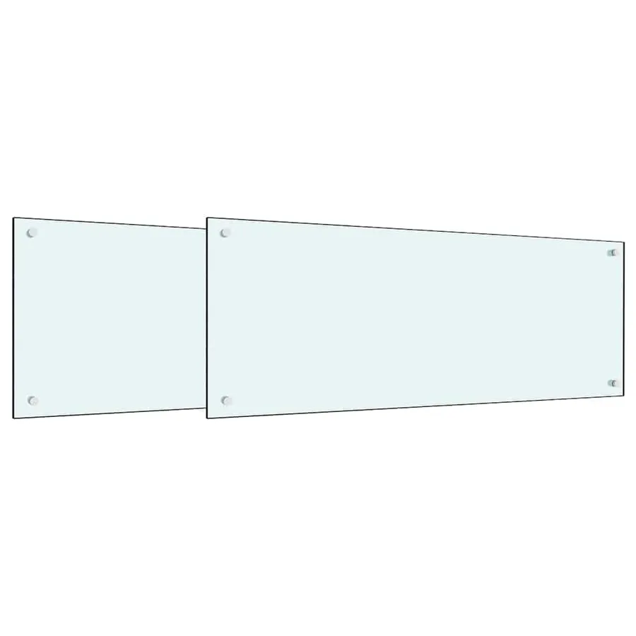 Crédence de cuisine 2 pcs Blanc 100 x 40 cm verre trempé - 2
