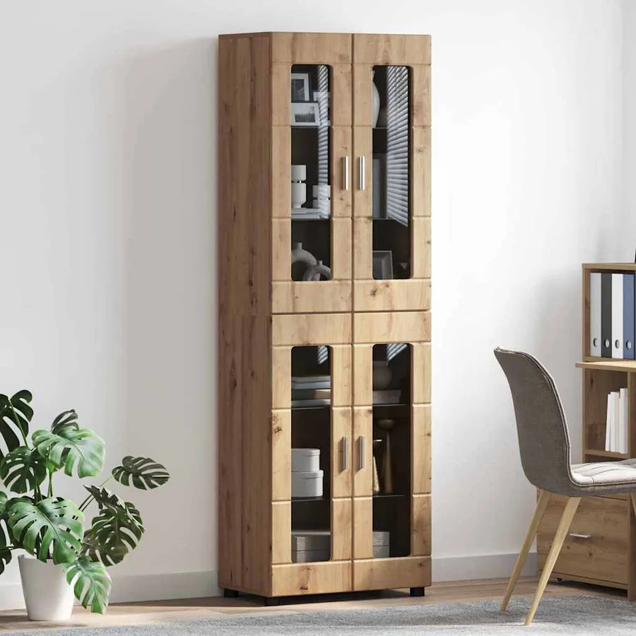 Haut Armoire FLORIN 60 x 35 x 182 cm Chêne artisanal - 4