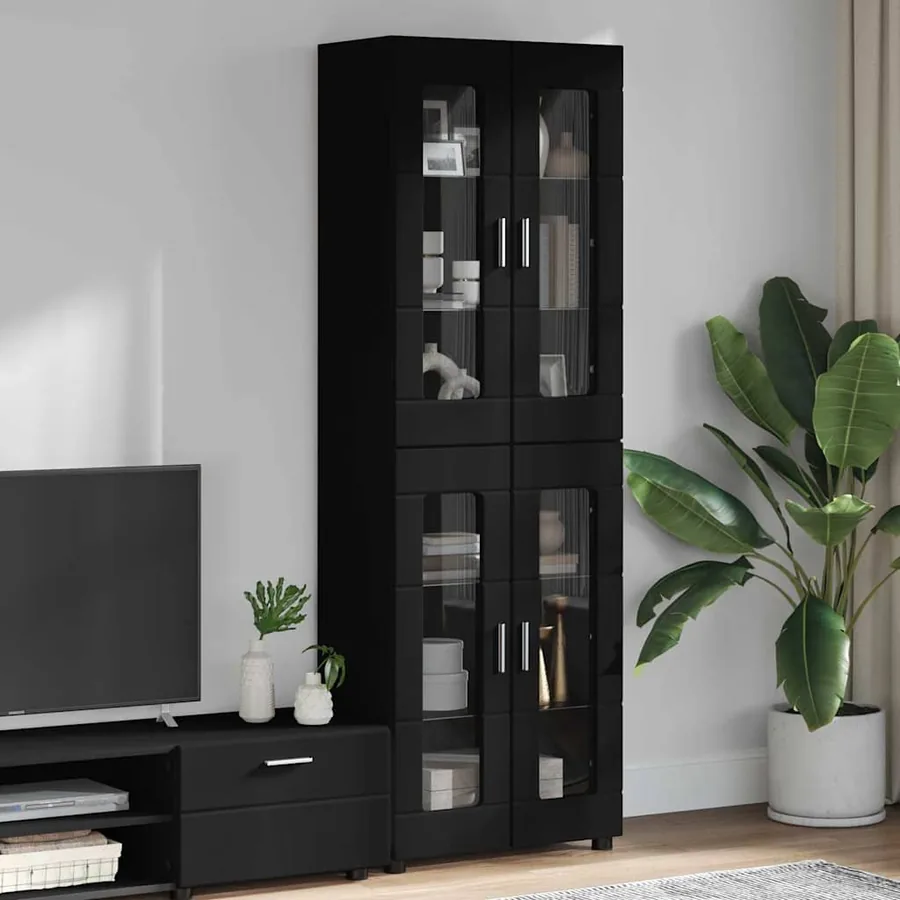 Haut Armoire FLORIN Noir 60 x 35 x 182 cm Bois d'ingénierie
