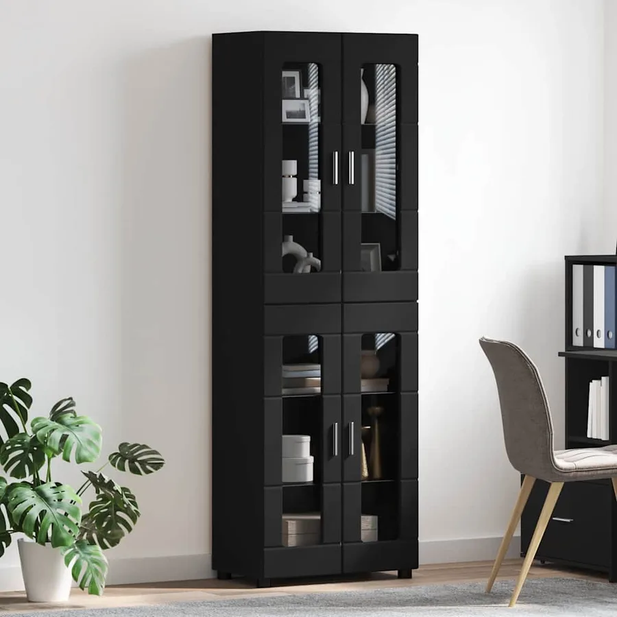 Haut Armoire FLORIN Noir 60 x 35 x 182 cm Bois d'ingénierie - 4