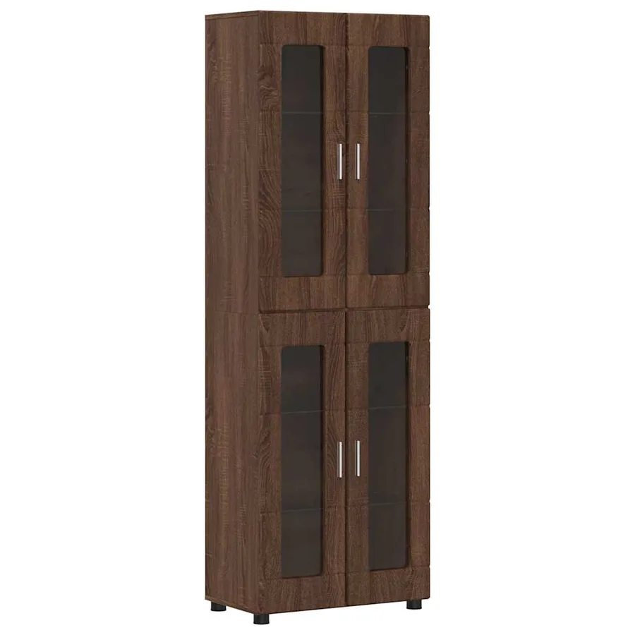 Haut Armoire avec étagère FLORIN Chêne brun 60 x 35 x 182 cm - 2