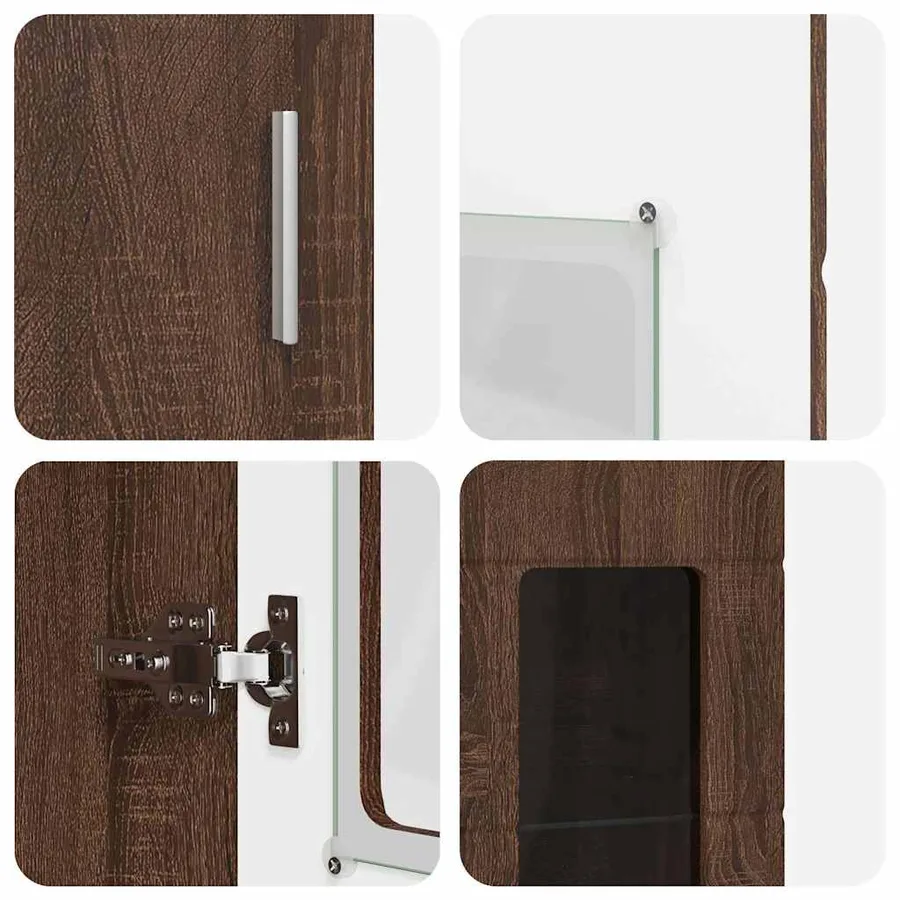 Haut Armoire avec étagère FLORIN Chêne brun 60 x 35 x 182 cm - 9