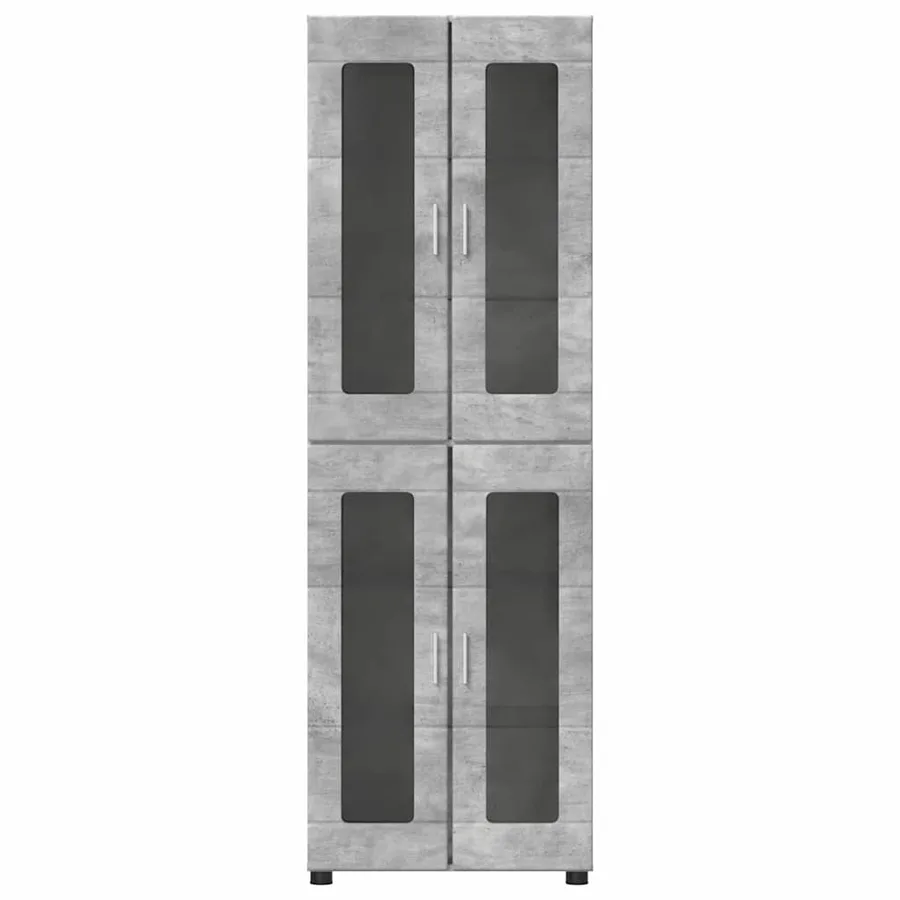Haut Armoire avec étagère FLORIN Gris béton 60 x 35 x 182 cm - 6