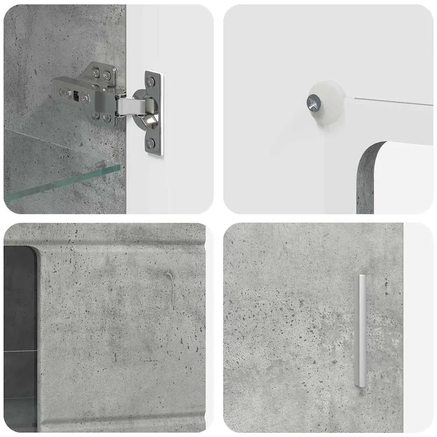 Ensemble meuble TV FLORIN 3 pcs Gris béton Bois d'ingénierie - 12