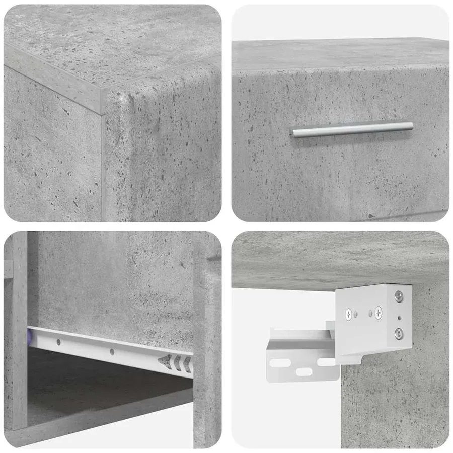 Ensemble meuble TV FLORIN 3 pcs Gris béton Bois d'ingénierie - 8
