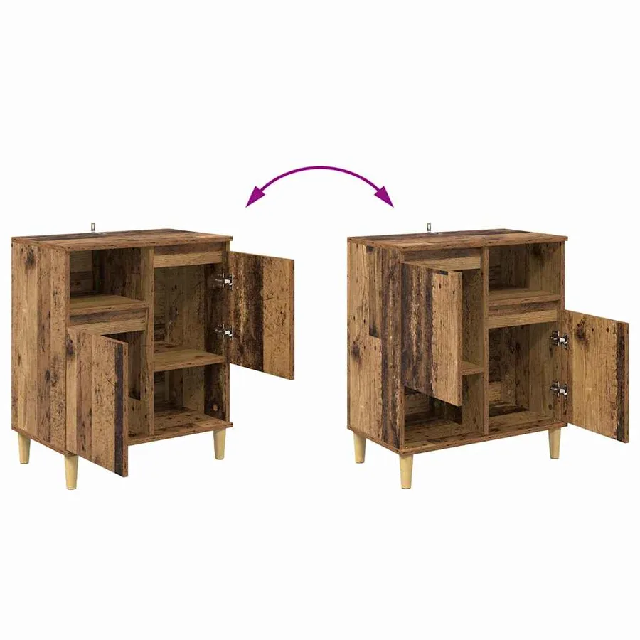 Buffets 3 pcs Bois Ancien 60 x 35 x 70 cm Bois d'ingénierie - 10