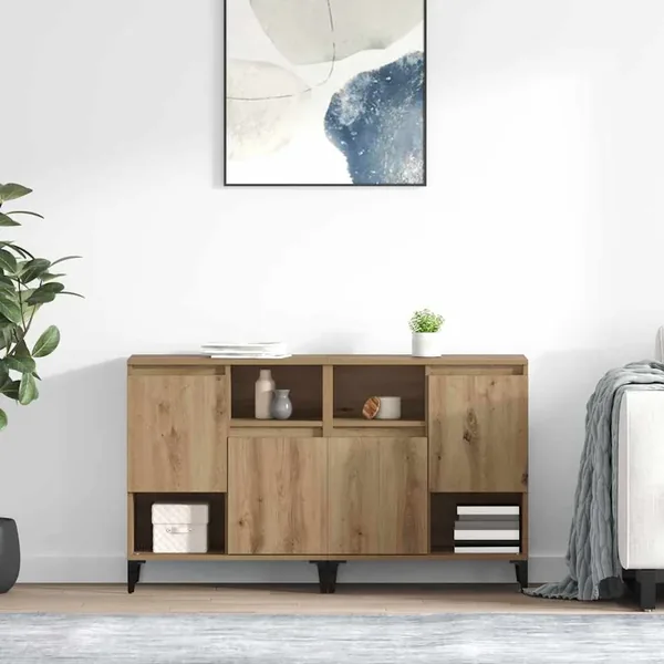Buffets 2 pcs Chêne artisanal 60 x 35 x 70 cm Bois d'ingénierie