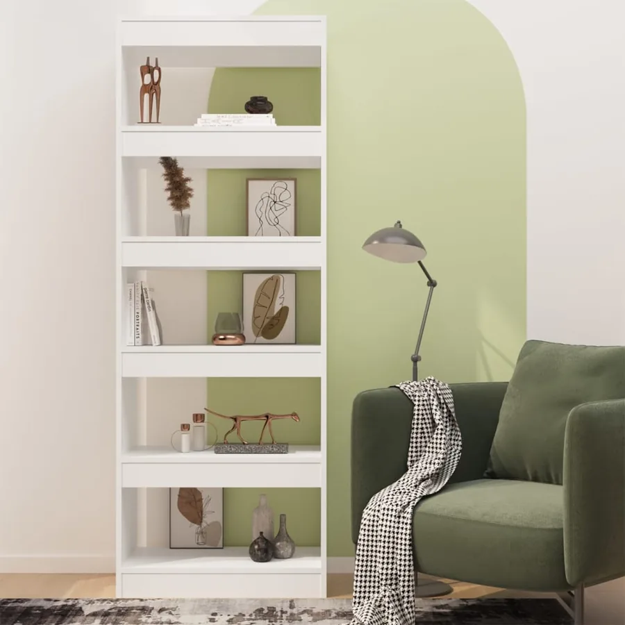 Bibliothèque/séparateur de pièce blanc bois d'ingénierie - 3