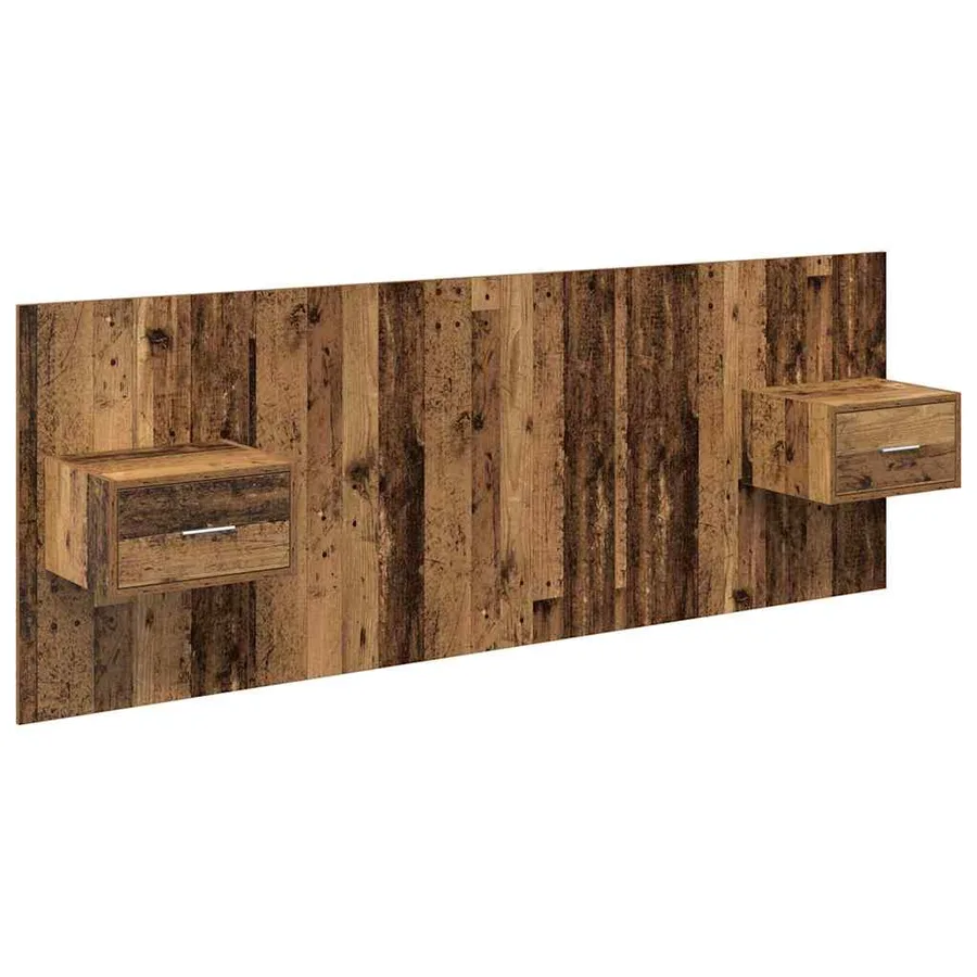 Tête de lit avec armoire 3 pcs Bois Ancien Bois d'ingénierie - 2