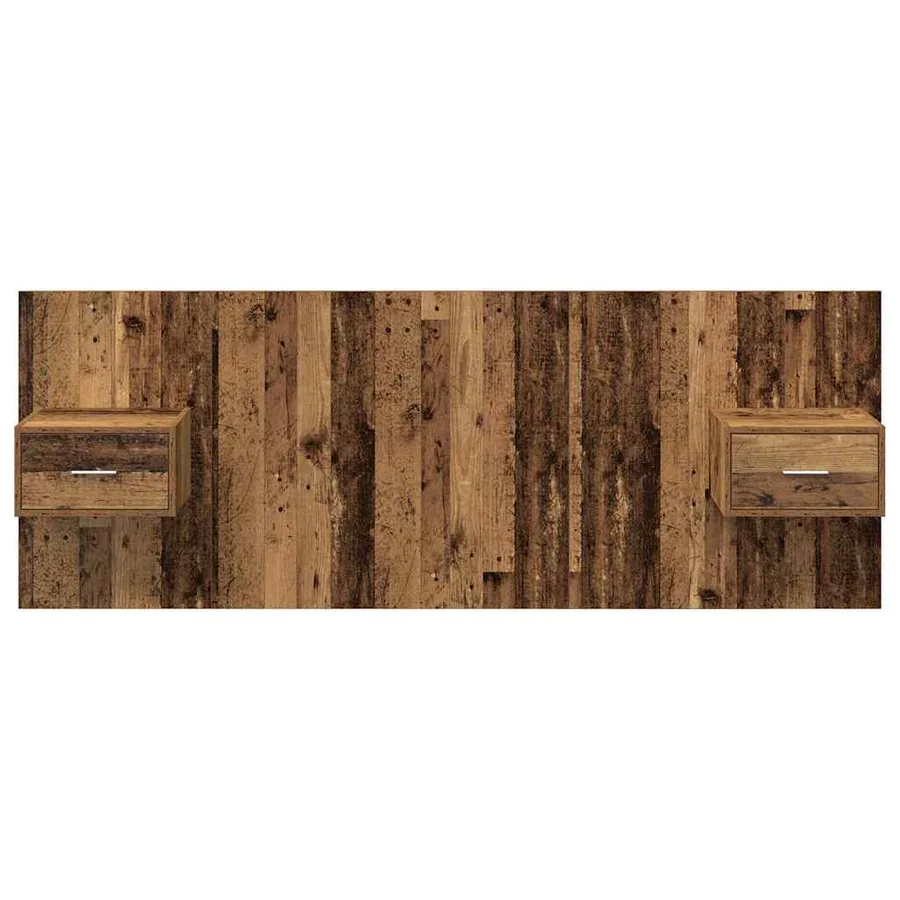 Tête de lit avec armoire 3 pcs Bois Ancien Bois d'ingénierie - 7