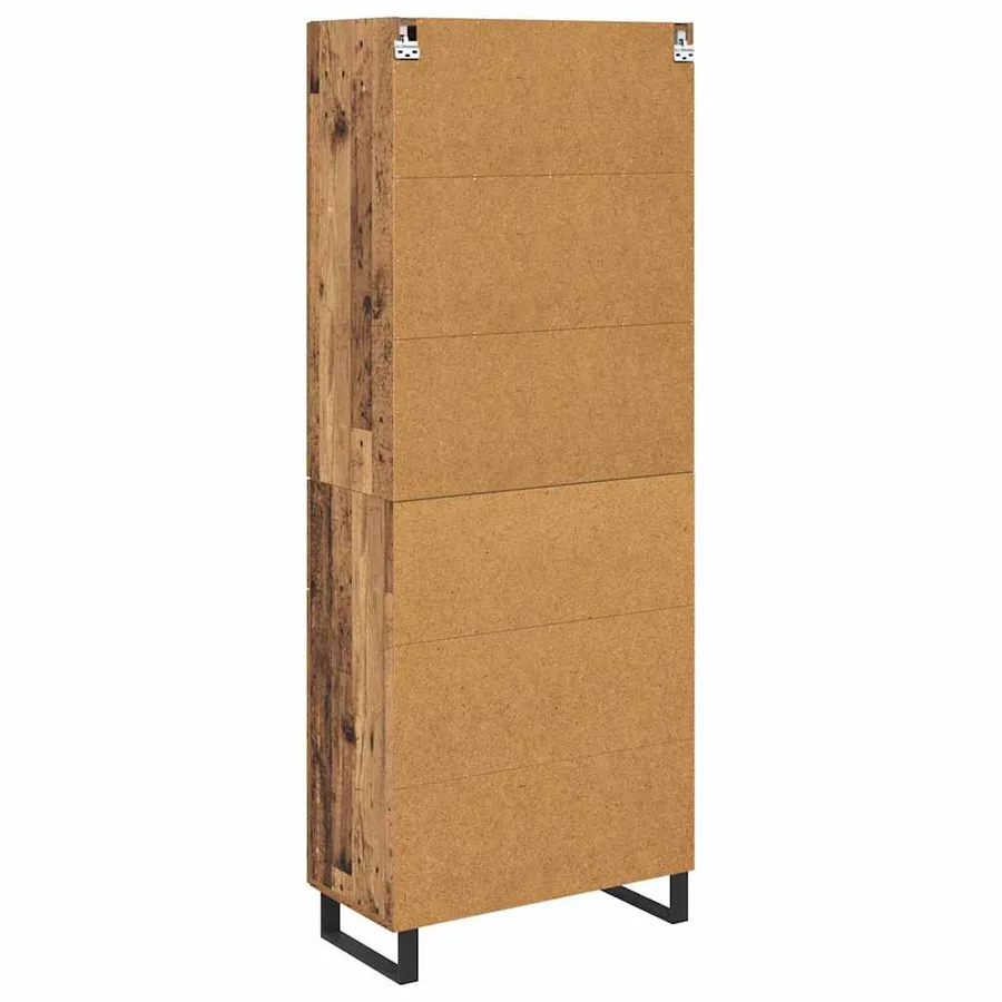 Haut Armoire avec tiroir 2 pcs Bois Ancien Bois d'ingénierie - 10