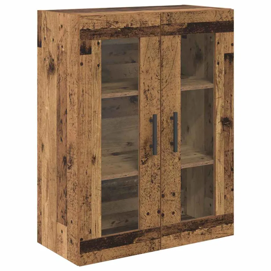 Haut Armoire avec tiroir 2 pcs Bois Ancien Bois d'ingénierie - 7