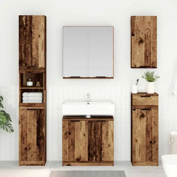 Ensemble de Meubles de Salle de Bain 3 pcs Bois Ancien