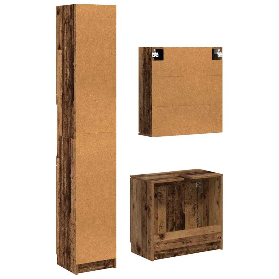 Ensemble de Meubles de Salle de Bain 3 pcs Bois Ancien - 10