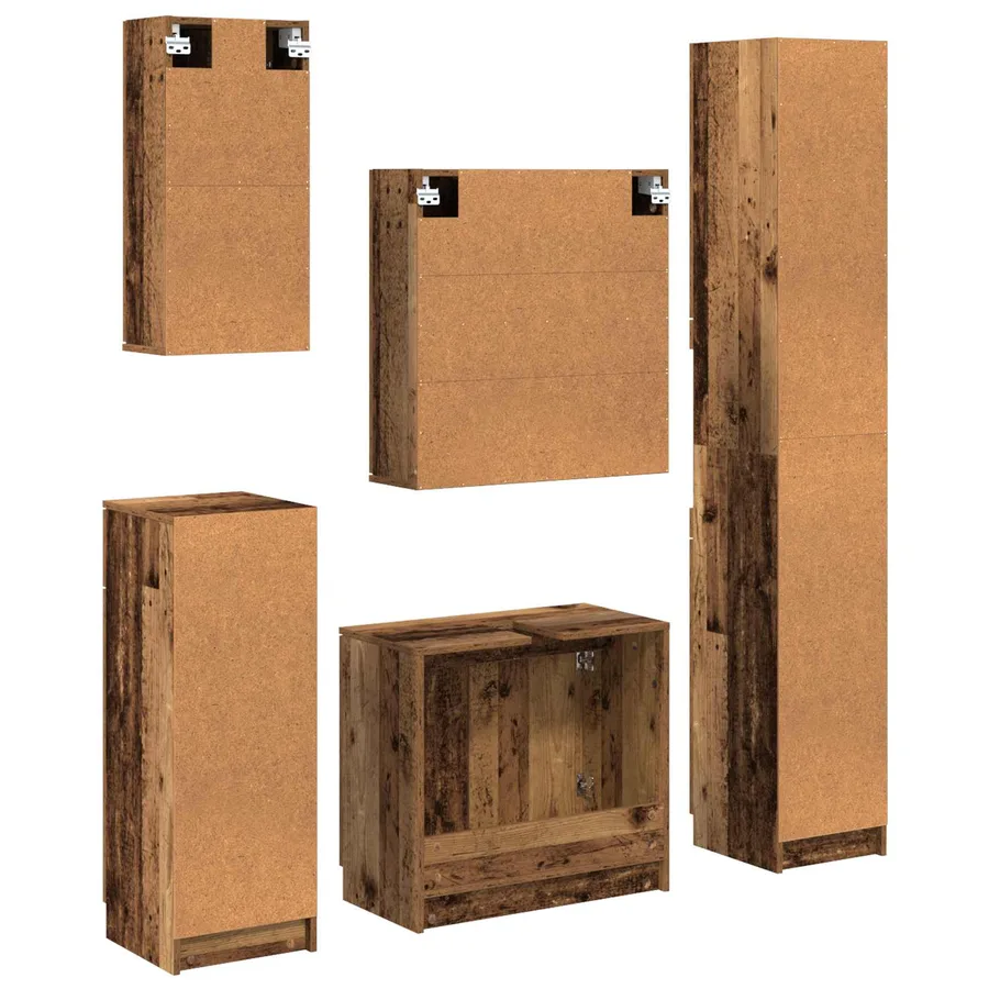 Ensemble de mobilier de salle de bain 5 pcs Bois ancien - 12