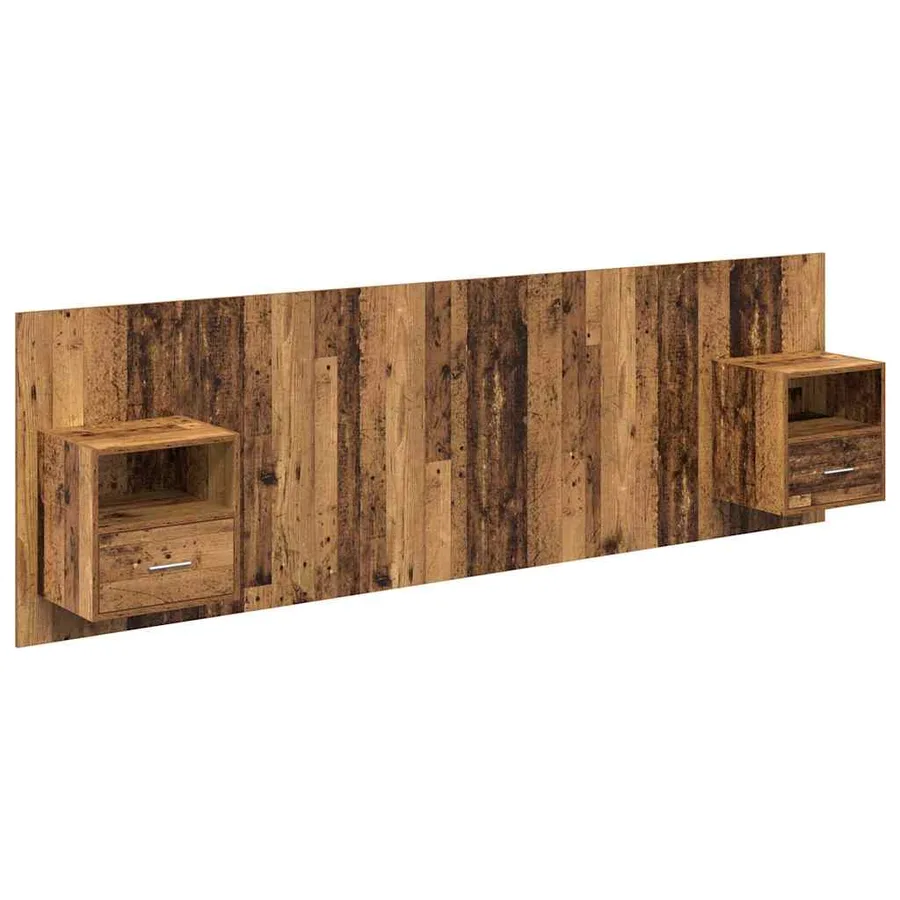 Tête de lit avec armoire 3 pcs Bois Ancien Bois d'ingénierie - 2