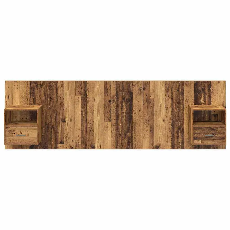 Tête de lit avec armoire 3 pcs Bois Ancien Bois d'ingénierie - 7