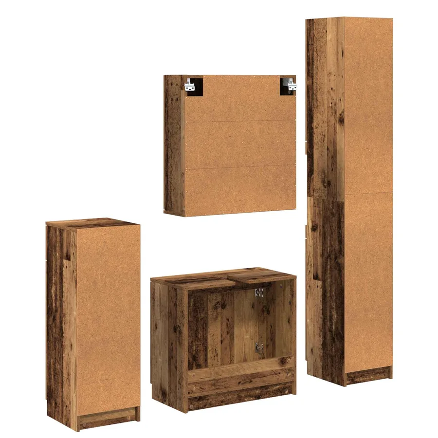 Ensemble de mobilier de salle de bain 4 pcs Bois ancien - 11