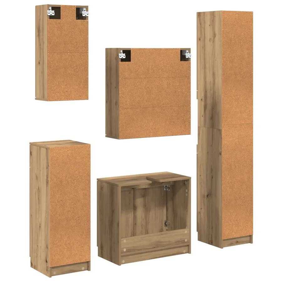 Ensemble de mobilier de salle de bain 5 pc Chêne artisanal - 12