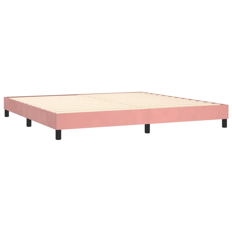 Sommier à lattes de lit avec matelas LED Rose 200x200cm Velours - 5