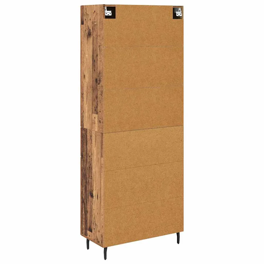 Haut Armoire avec tiroir 2 pcs Bois Ancien Bois d'ingénierie - 10